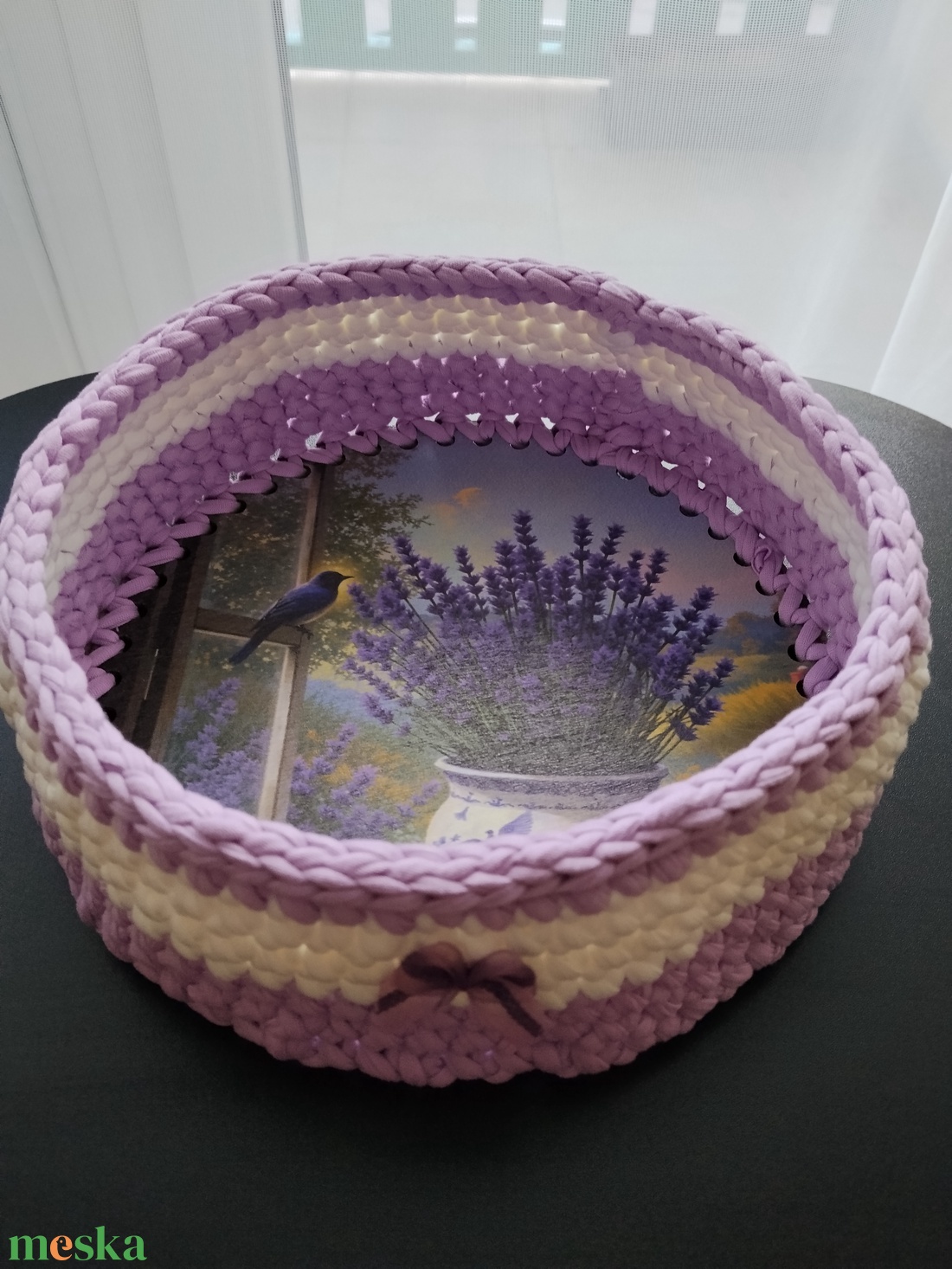 Horgolt kosárka - otthon & életmód - dekoráció - asztal és polc dekoráció - dekorációs tál, tartó - Meska.hu