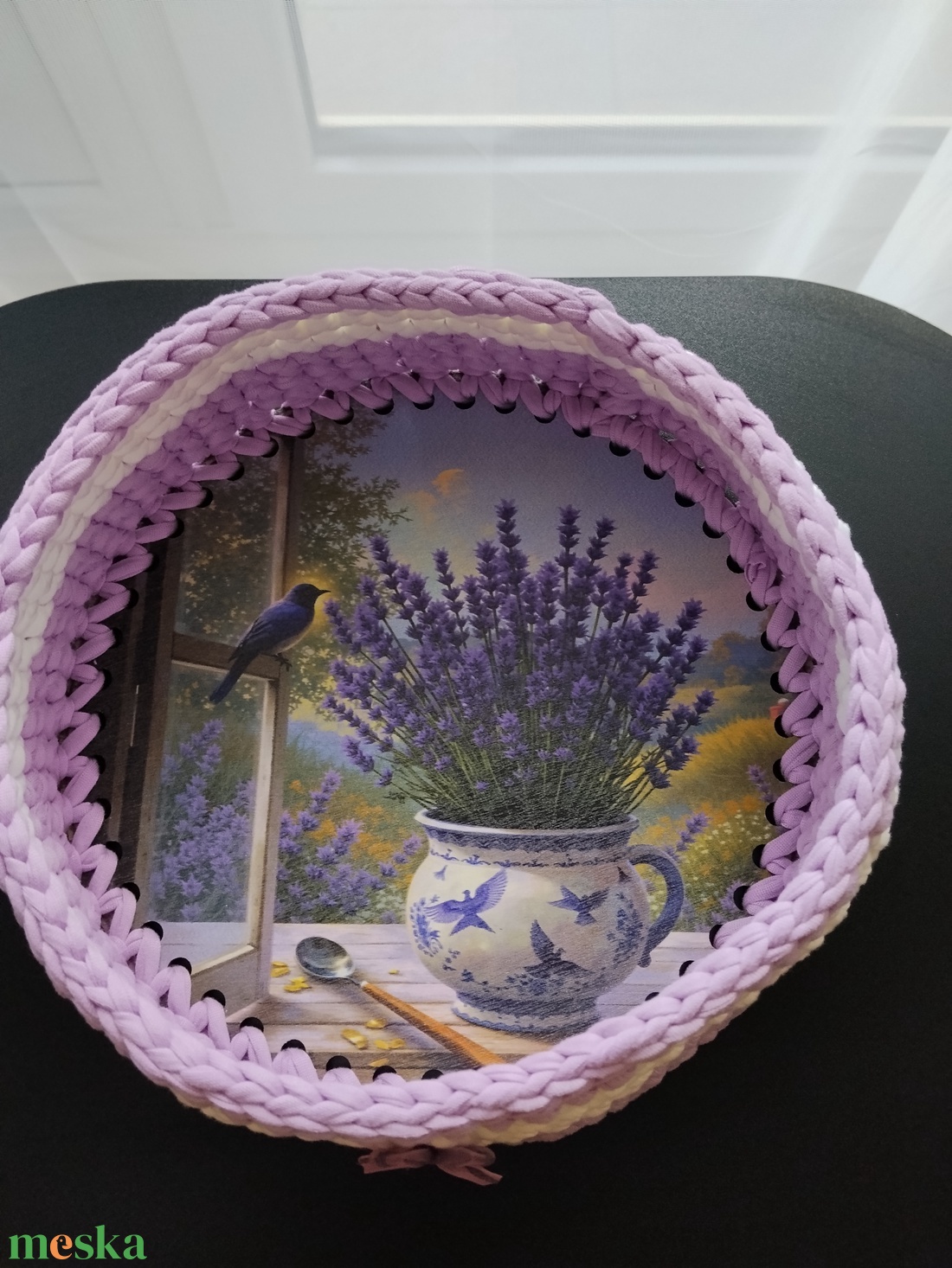 Horgolt kosárka - otthon & életmód - dekoráció - asztal és polc dekoráció - dekorációs tál, tartó - Meska.hu