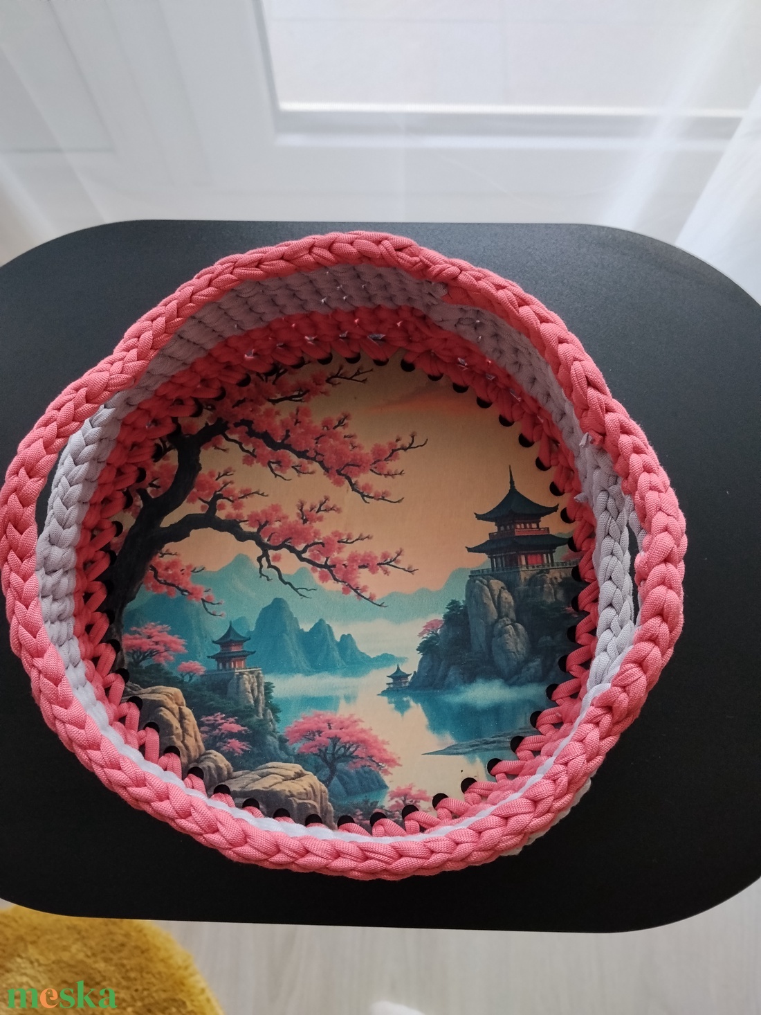 Horgolt kosárka - otthon & életmód - dekoráció - asztal és polc dekoráció - dekorációs tál, tartó - Meska.hu