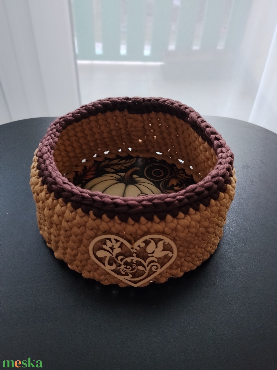 Horgolt kosárka - otthon & életmód - dekoráció - asztal és polc dekoráció - dekorációs tál, tartó - Meska.hu