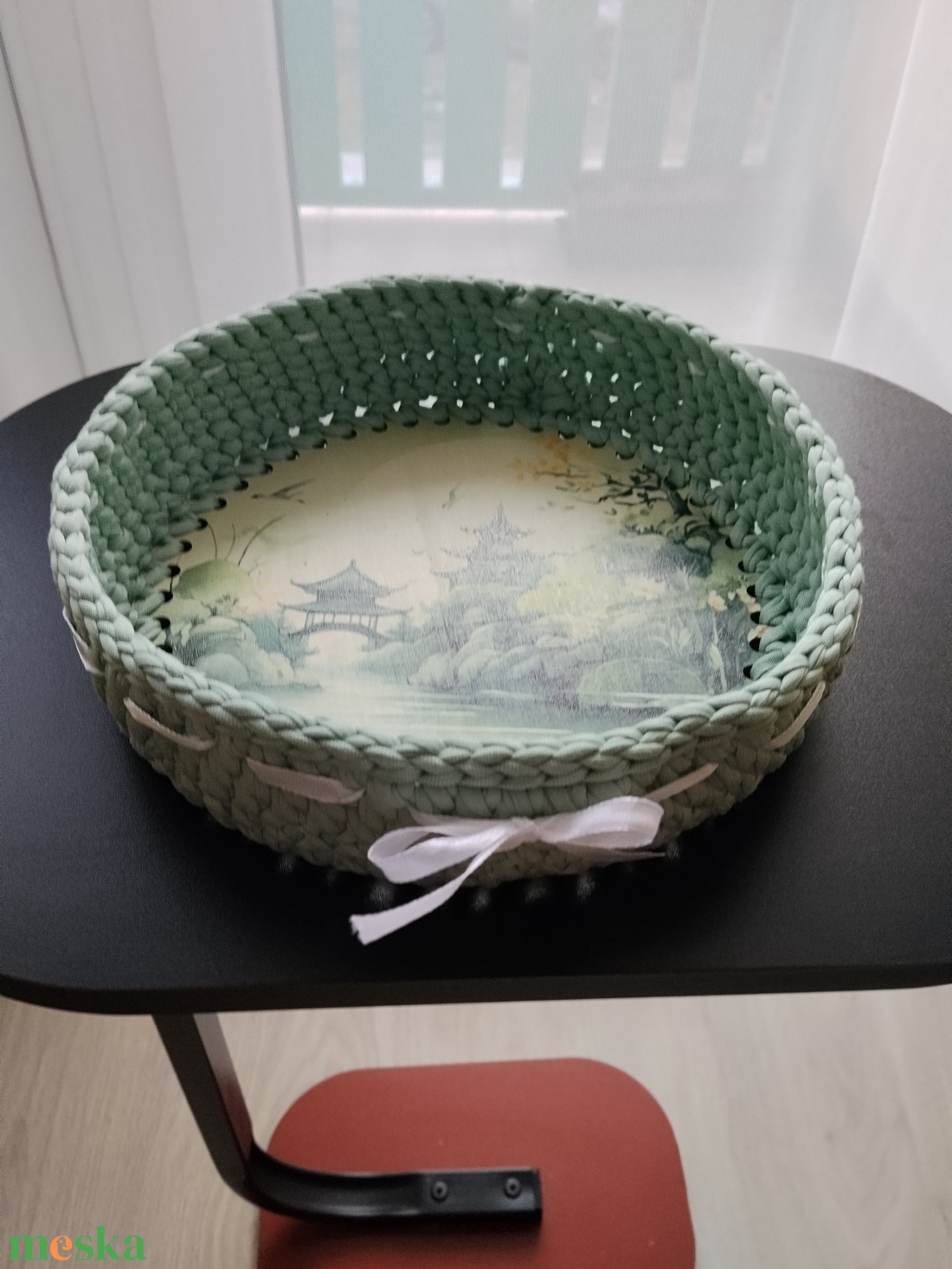 Horgolt kosárka - otthon & életmód - dekoráció - asztal és polc dekoráció - dekorációs tál, tartó - Meska.hu