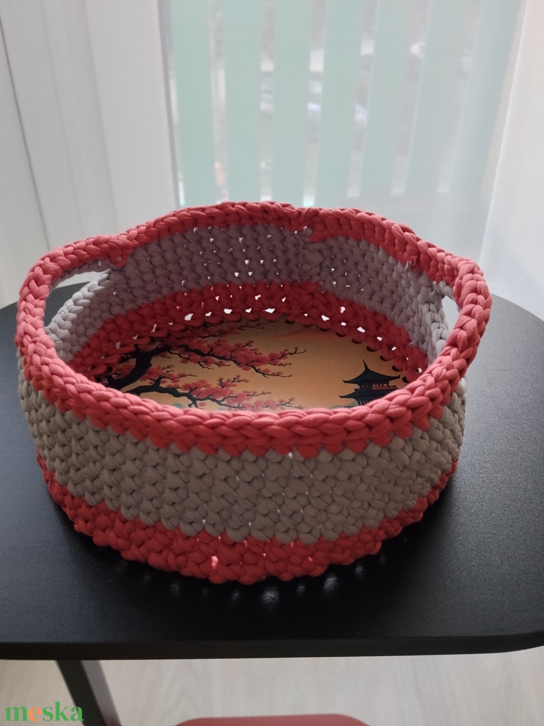 Horgolt kosárka - otthon & életmód - dekoráció - asztal és polc dekoráció - dekorációs tál, tartó - Meska.hu