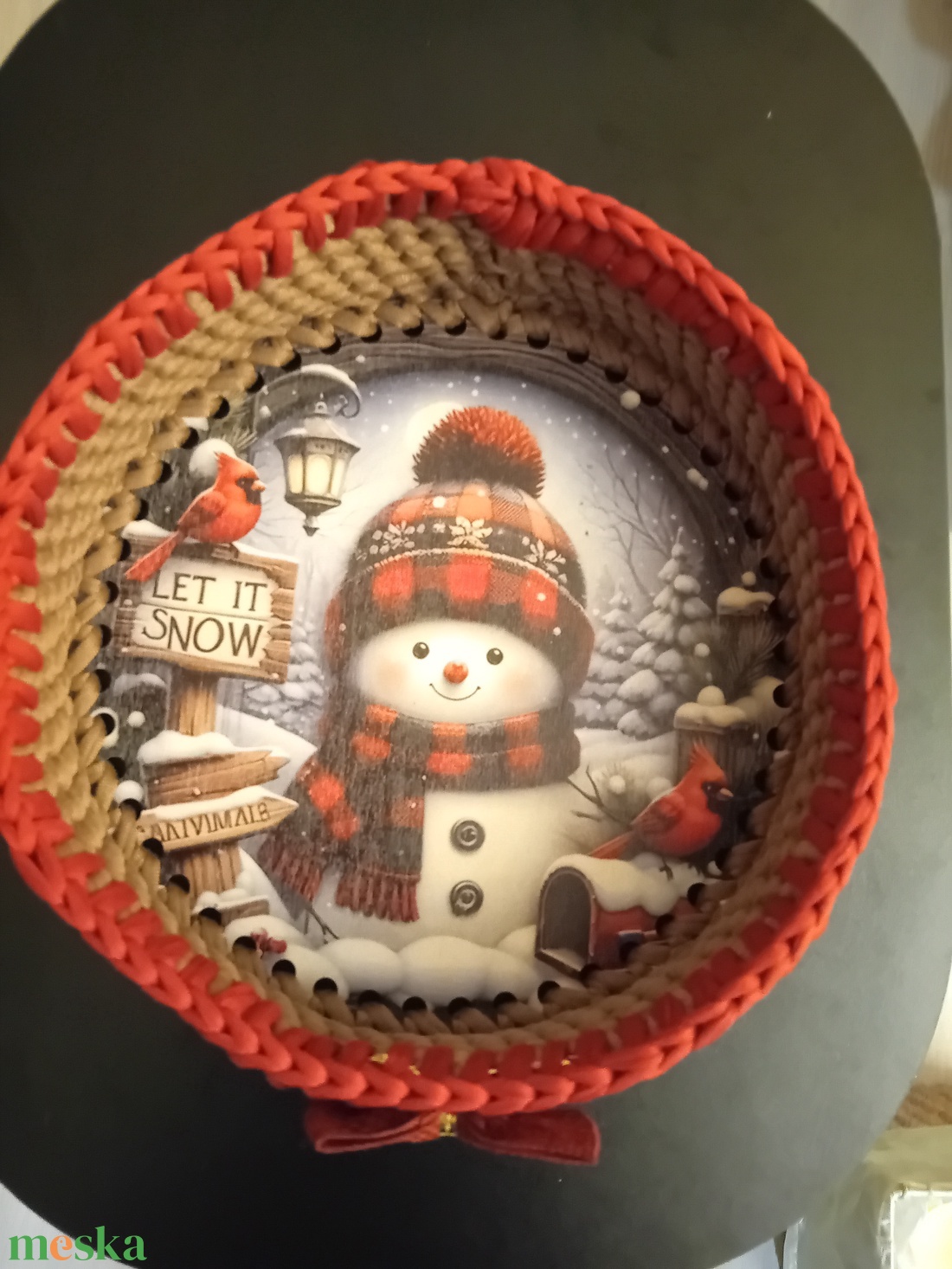 Horgolt kosárka - otthon & életmód - dekoráció - asztal és polc dekoráció - dekorációs tál, tartó - Meska.hu