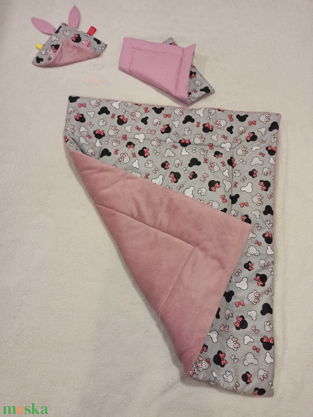 Lányos baba ágynemű-szett + ajándék - baba - mama - baba ágynemű - szett kiságyba - Meska.hu