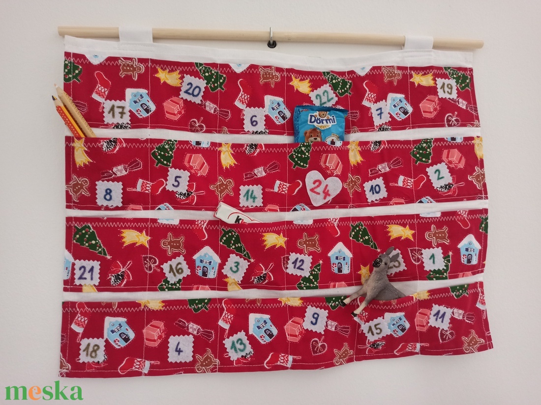 Felakasztható varrott adventi öröknaptár - karácsony - adventi díszek - adventi naptár - Meska.hu
