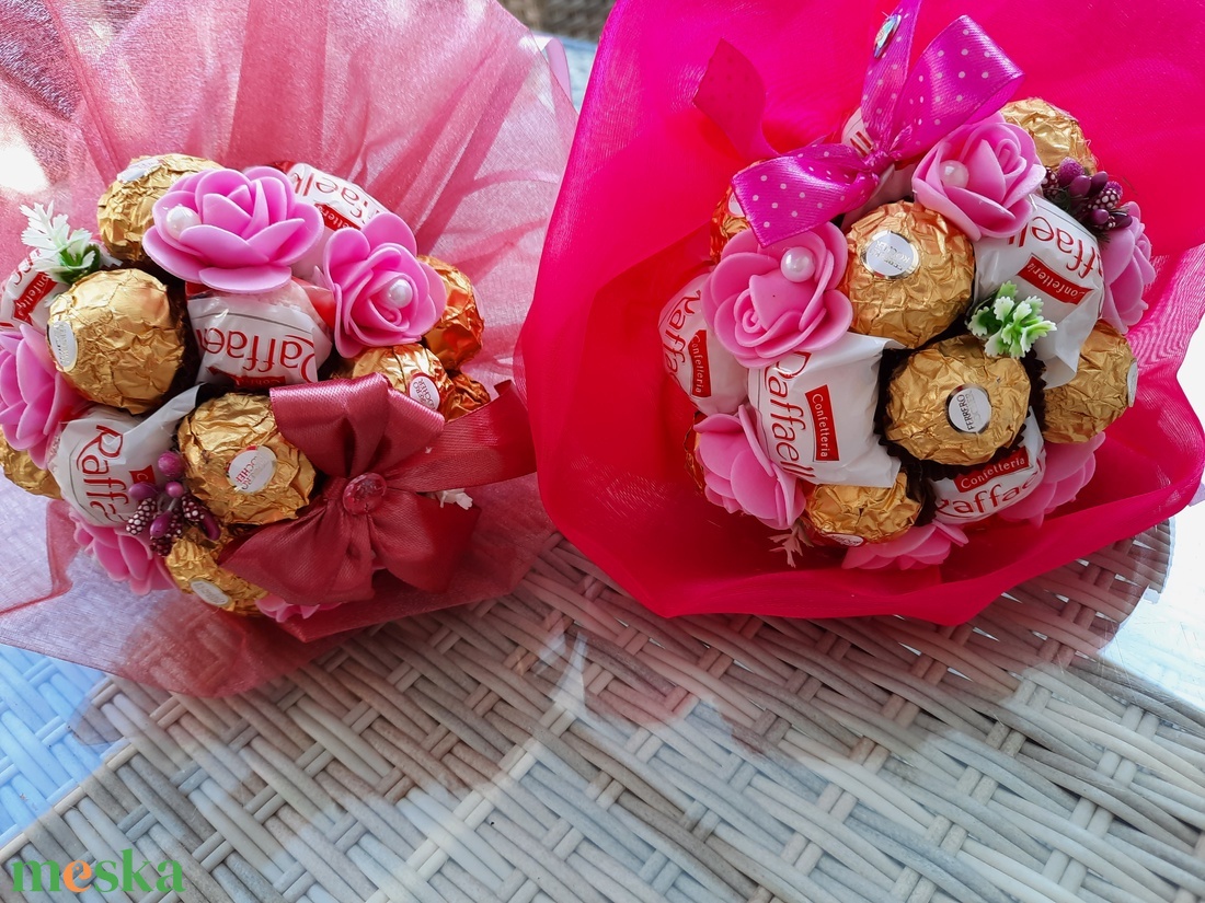 Csokicsokor Raffaello, Ferrero Rocher  - otthon & életmód - dekoráció - virágdísz és tartó - csokor & virágdísz - Meska.hu