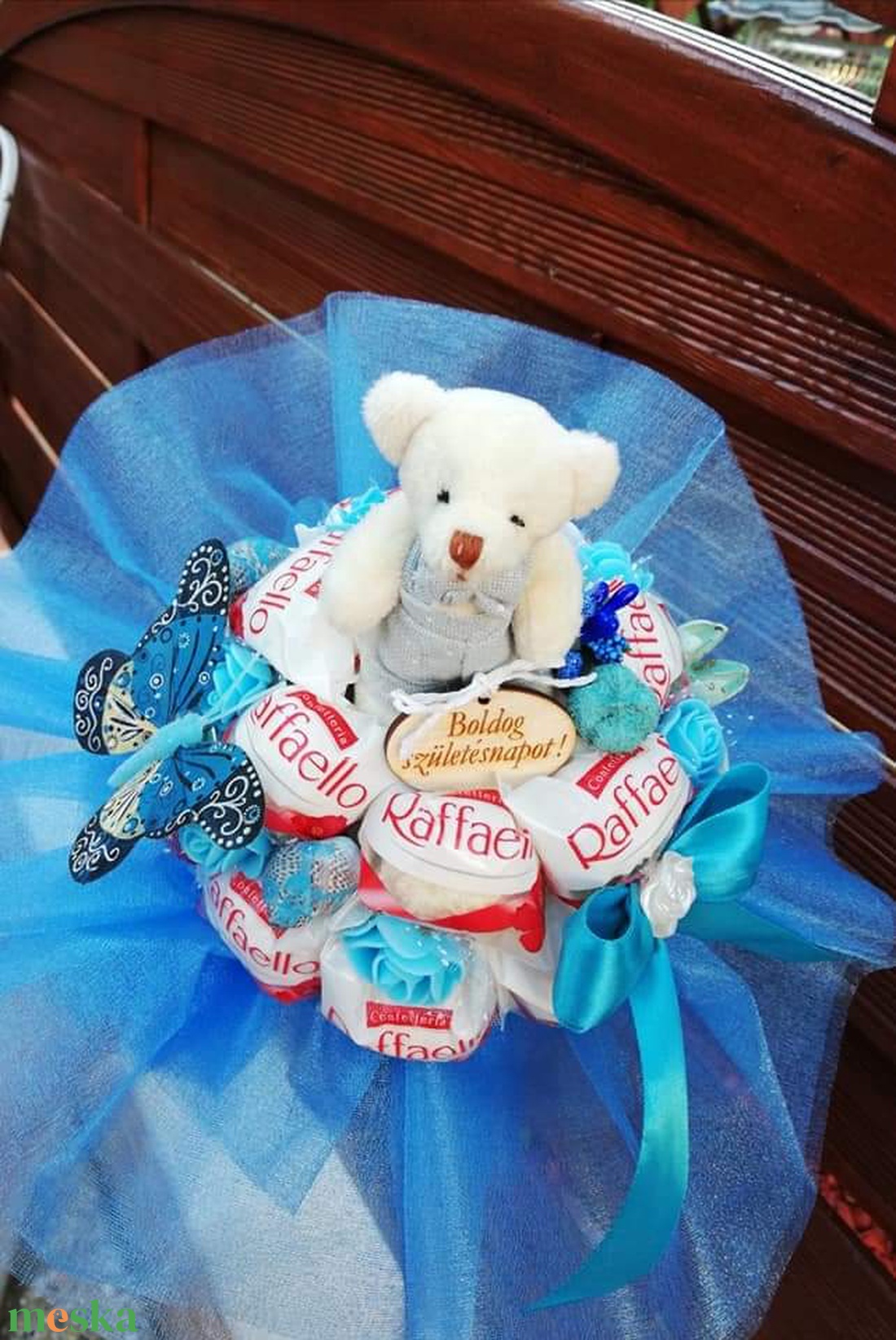 Raffaello csokor ballagásra kék - otthon & életmód - dekoráció - Meska.hu