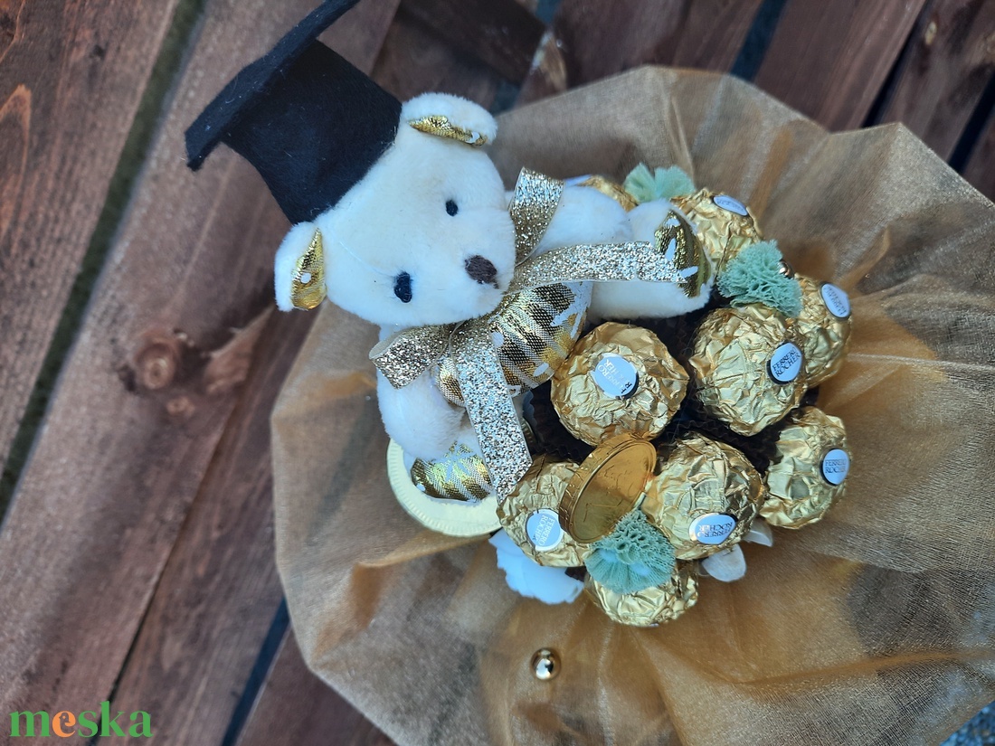 Rocher csokor ballagásra - otthon & életmód - dekoráció - virágdísz és tartó - csokor & virágdísz - Meska.hu