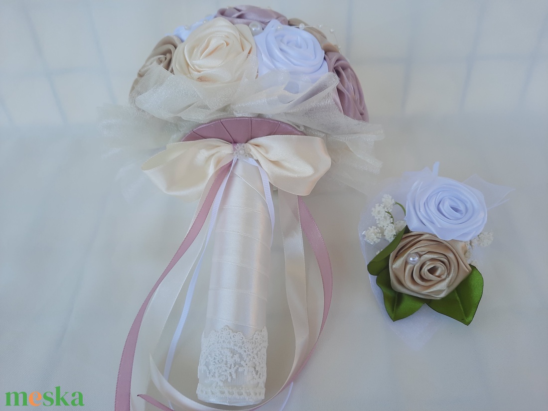 Rose gold,ekrü,fehér,arany színű örökcsokor - esküvő - menyasszonyi- és dobócsokor - Meska.hu Rose gold,ekrü,fehér,arany színű örökcsokor - esküvő - menyasszonyi- és dobócsokor - Meska.hu
