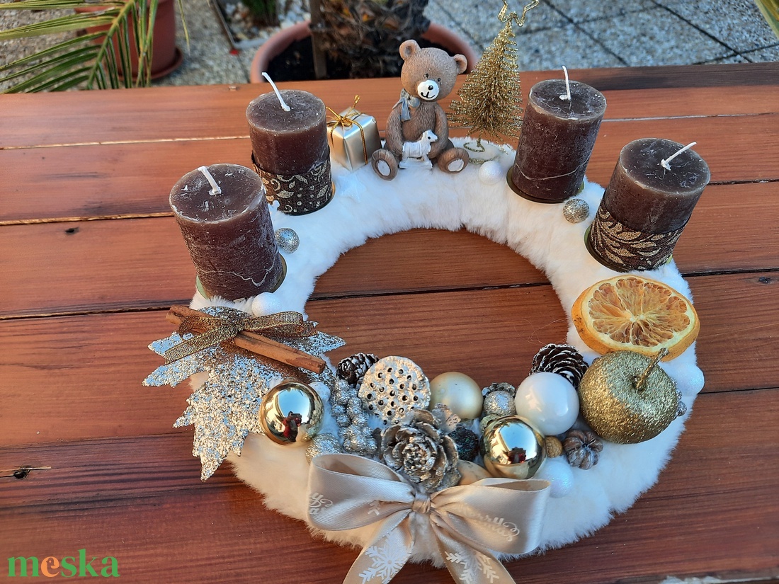 Macis adventi koszorú - karácsony - karácsonyi lakásdekoráció - ünnepi asztaldekoráció - Meska.hu Macis adventi koszorú - karácsony - karácsonyi lakásdekoráció - ünnepi asztaldekoráció - Meska.hu