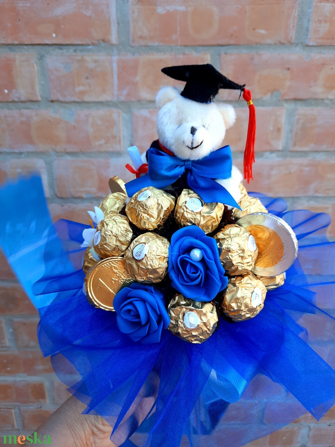 Rocher csokor diplomasapis macival - otthon & életmód - dekoráció - Meska.hu