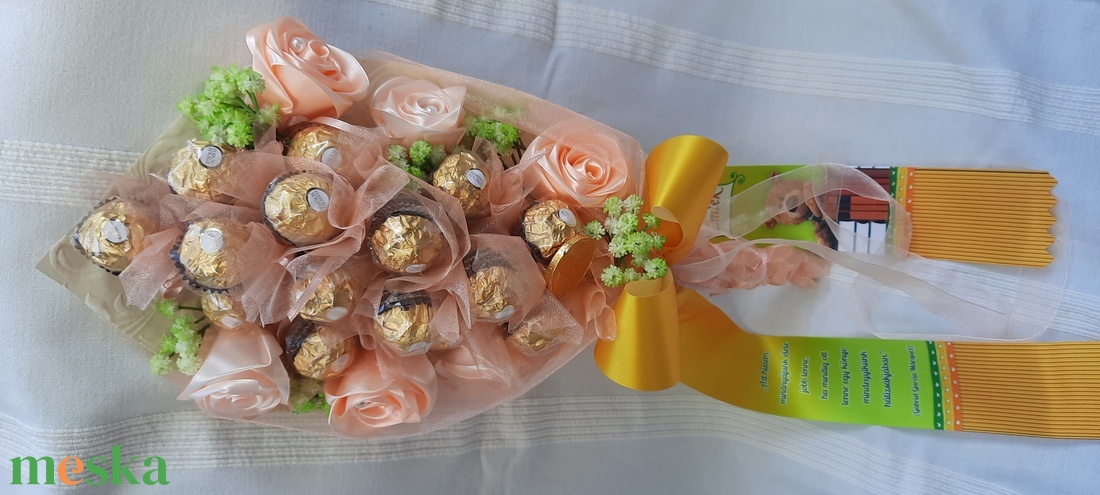 Csokicsokor Ferrero Rocherból - otthon & életmód - virágdekoráció - virágok - virágcsokor - Meska.hu