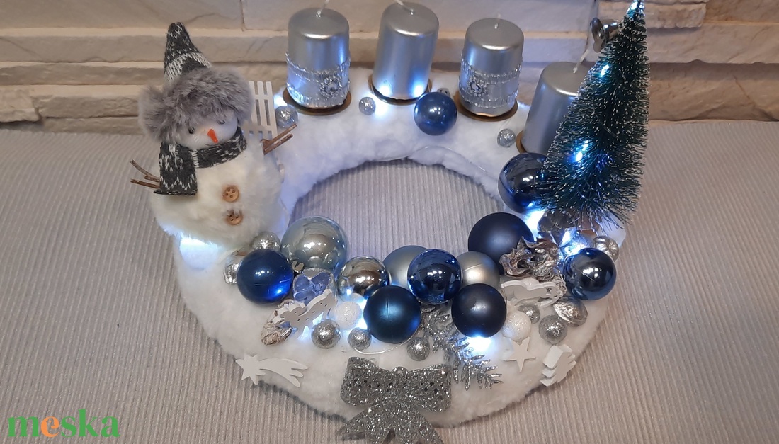 Hóemberes adventi koszorú  - karácsony - adventi díszek - adventi koszorú - Meska.hu