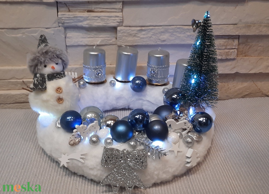 Hóemberes adventi koszorú  - karácsony - adventi díszek - adventi koszorú - Meska.hu