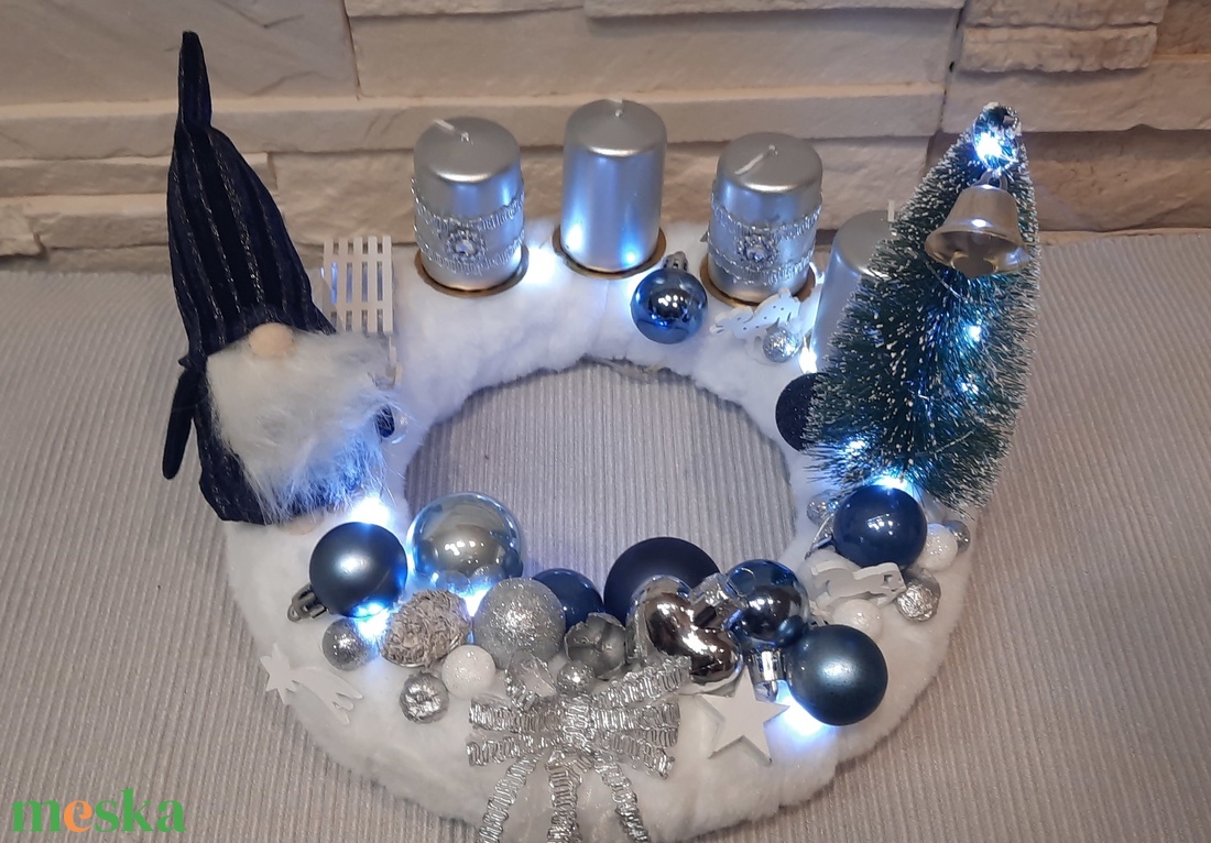 Hóemberes adventi koszorú  - karácsony - adventi díszek - adventi koszorú - Meska.hu