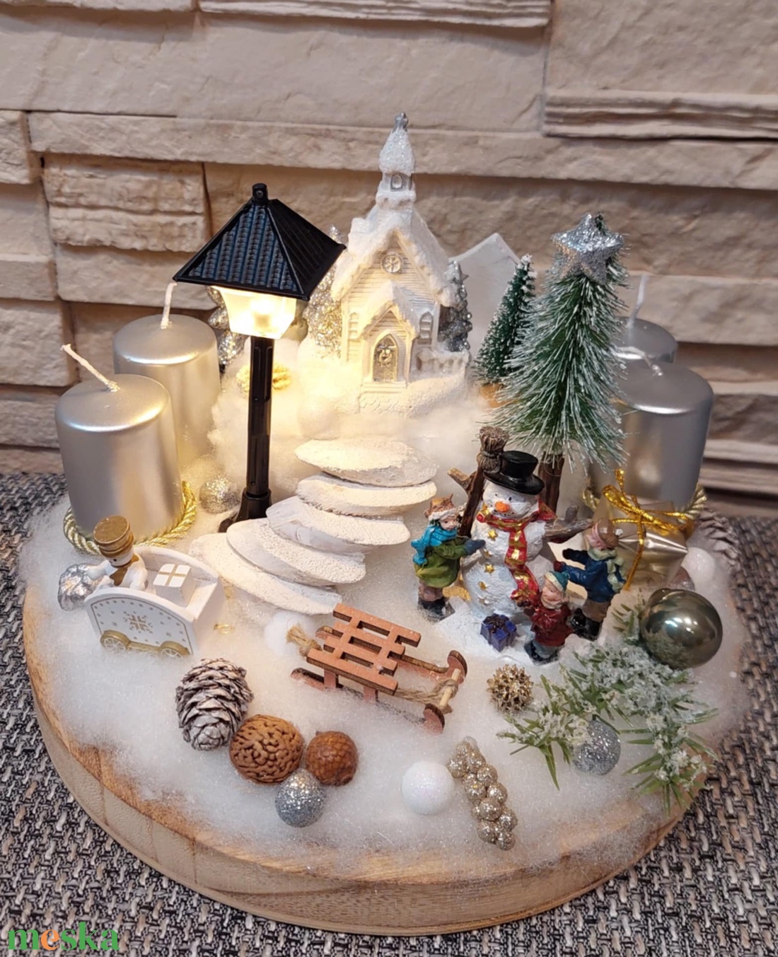Téli életkép adventi asztaldísz - karácsony - adventi díszek - adventi asztaldísz - Meska.hu Téli életkép adventi asztaldísz - karácsony - adventi díszek - adventi asztaldísz - Meska.hu