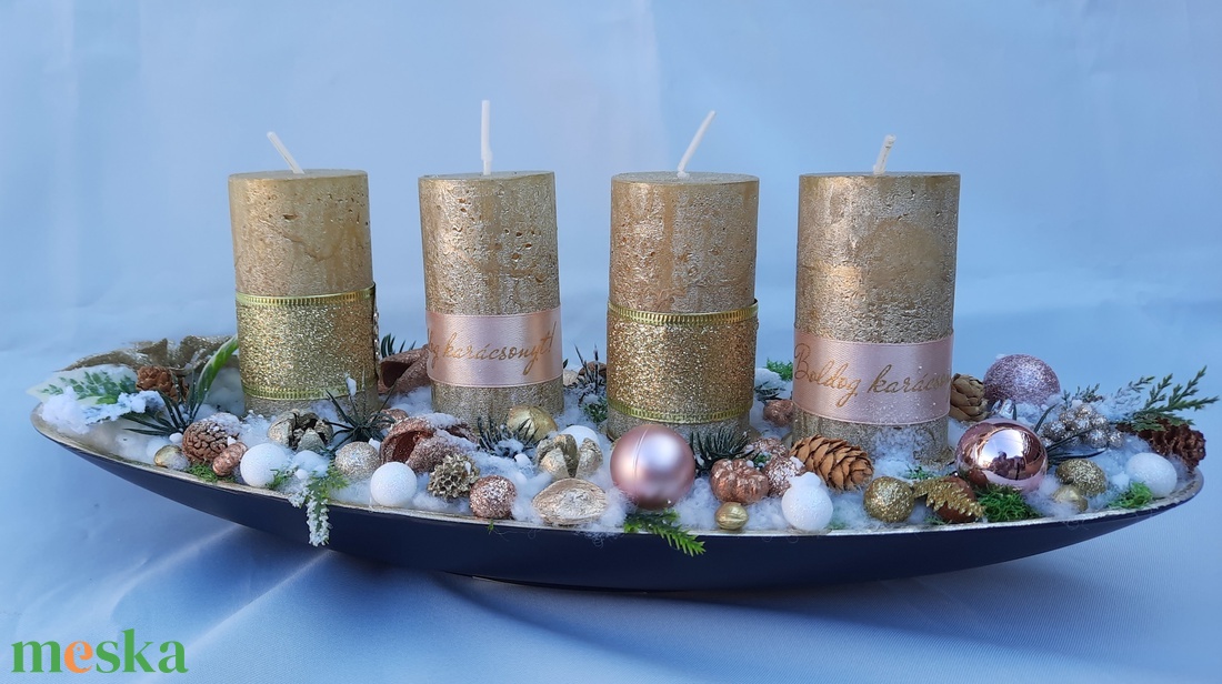 Adventi asztaldísz rosegold,arany színű - karácsony - adventi díszek - adventi koszorú - Meska.hu Adventi asztaldísz rosegold,arany színű - karácsony - adventi díszek - adventi koszorú - Meska.hu