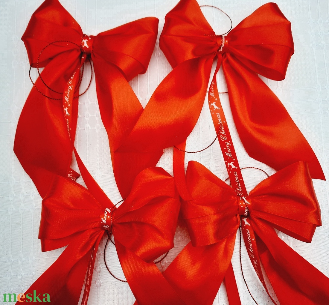 Karácsonyi masni - karácsony - karácsonyi lakásdekoráció - karácsonyfadíszek - Meska.hu