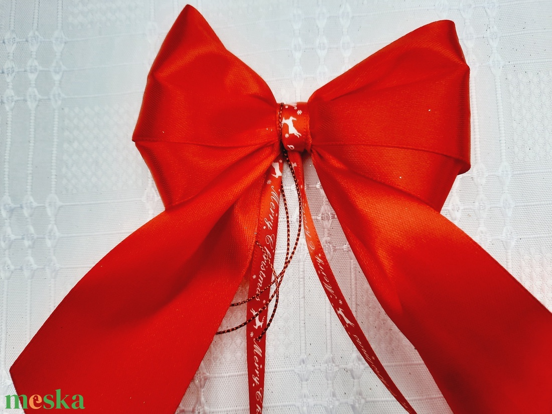 Karácsonyi masni - karácsony - karácsonyi lakásdekoráció - karácsonyfadíszek - Meska.hu