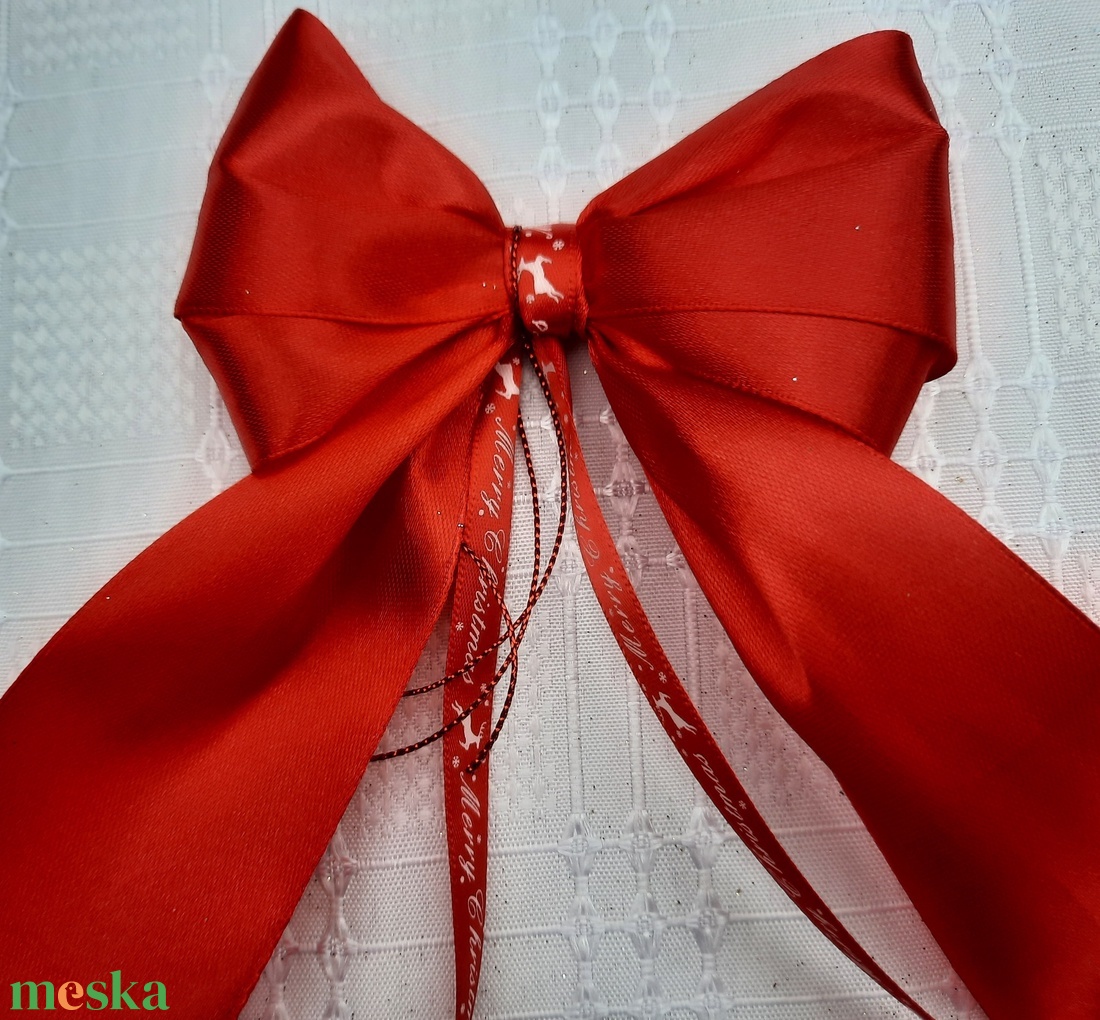 Karácsonyi masni - karácsony - karácsonyi lakásdekoráció - karácsonyfadíszek - Meska.hu