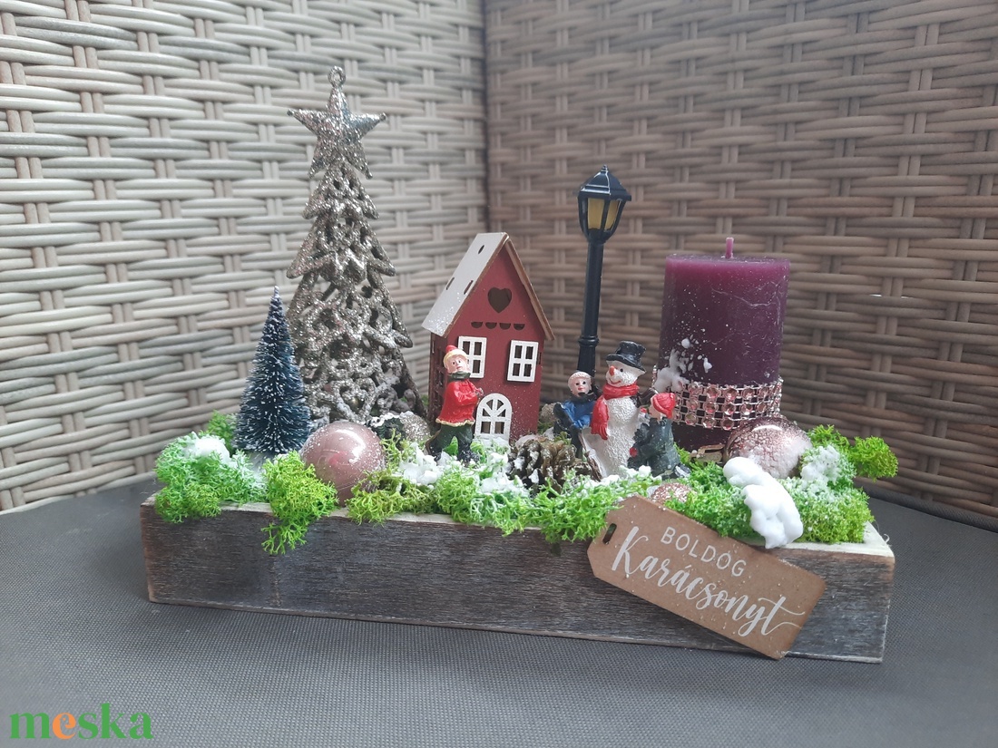 Adventi asztaldísz házikós - karácsony - adventi díszek - adventi koszorú - Meska.hu