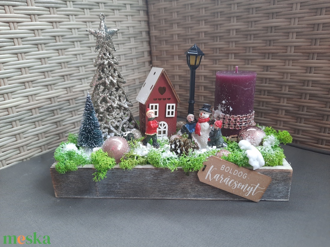 Adventi asztaldísz házikós - karácsony - adventi díszek - adventi koszorú - Meska.hu