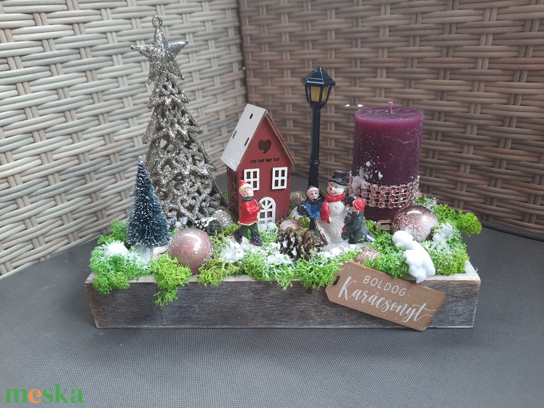 Adventi asztaldísz házikós - karácsony - adventi díszek - adventi koszorú - Meska.hu
