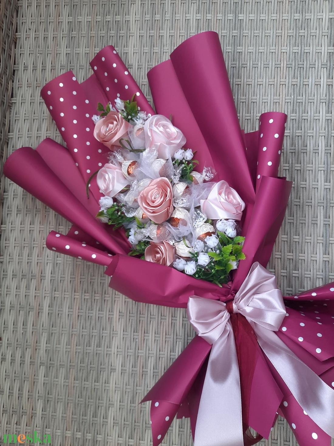 Csokicsokor  - otthon & életmód - vallás - temetkezési tárgy - sírcsokor, virág dekoráció - Meska.hu