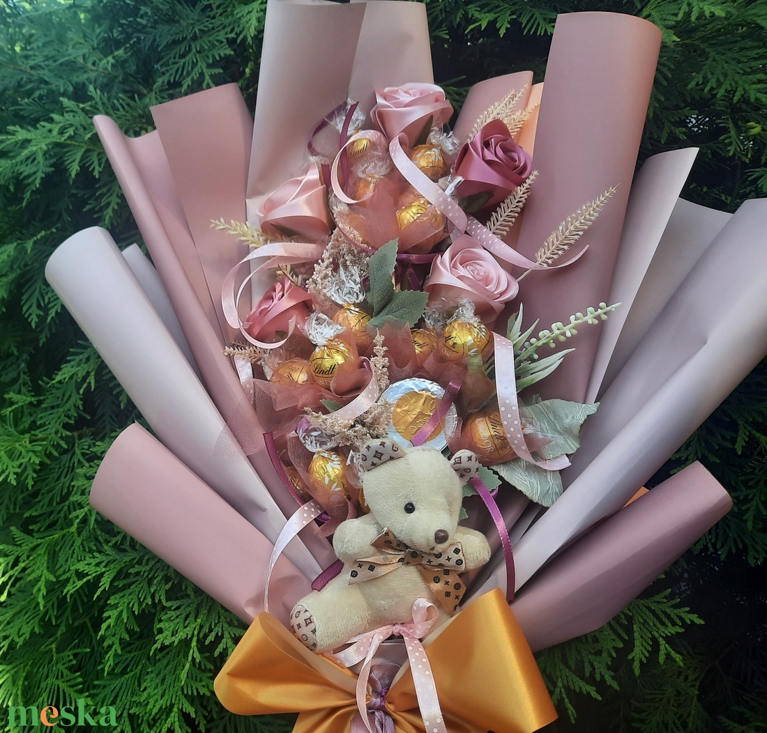 Csokicsokor  - otthon & életmód - vallás - temetkezési tárgy - sírcsokor, virág dekoráció - Meska.hu