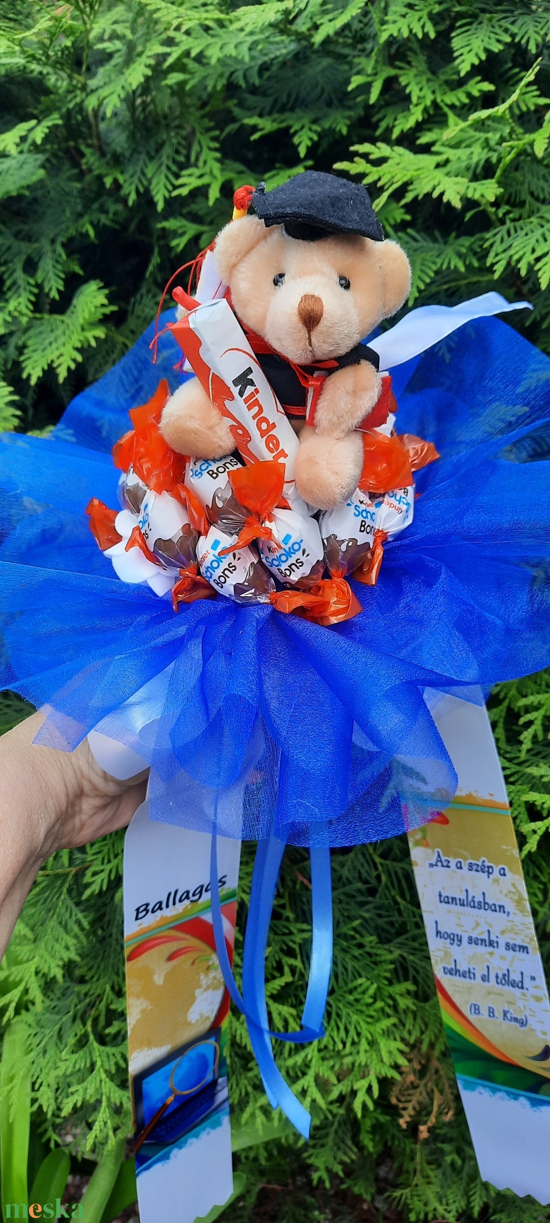 Csokicsokor ballagásra  - otthon & életmód - virágdekoráció - virágok - virágcsokor - Meska.hu