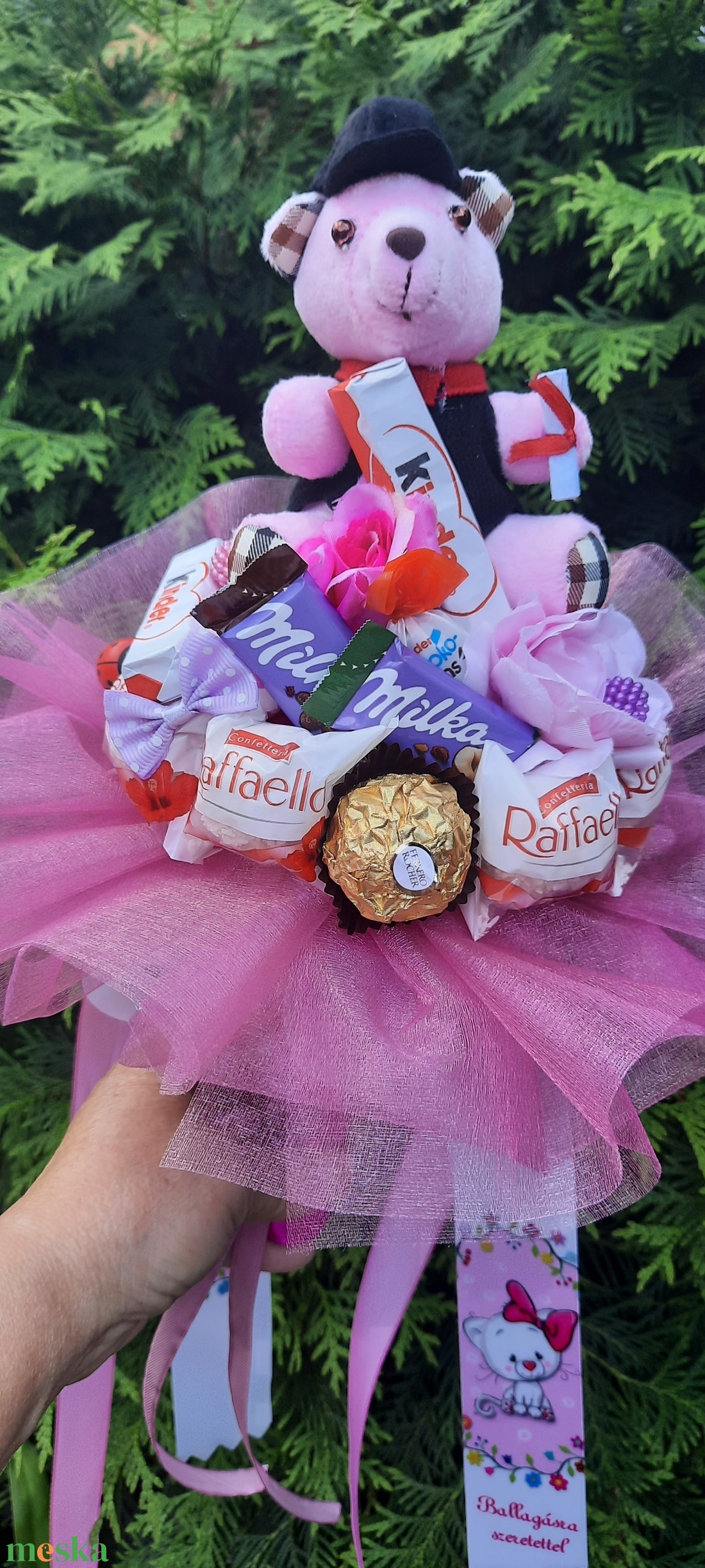 Csokicsokor ballagásra  - otthon & életmód - virágdekoráció - virágok - virágcsokor - Meska.hu