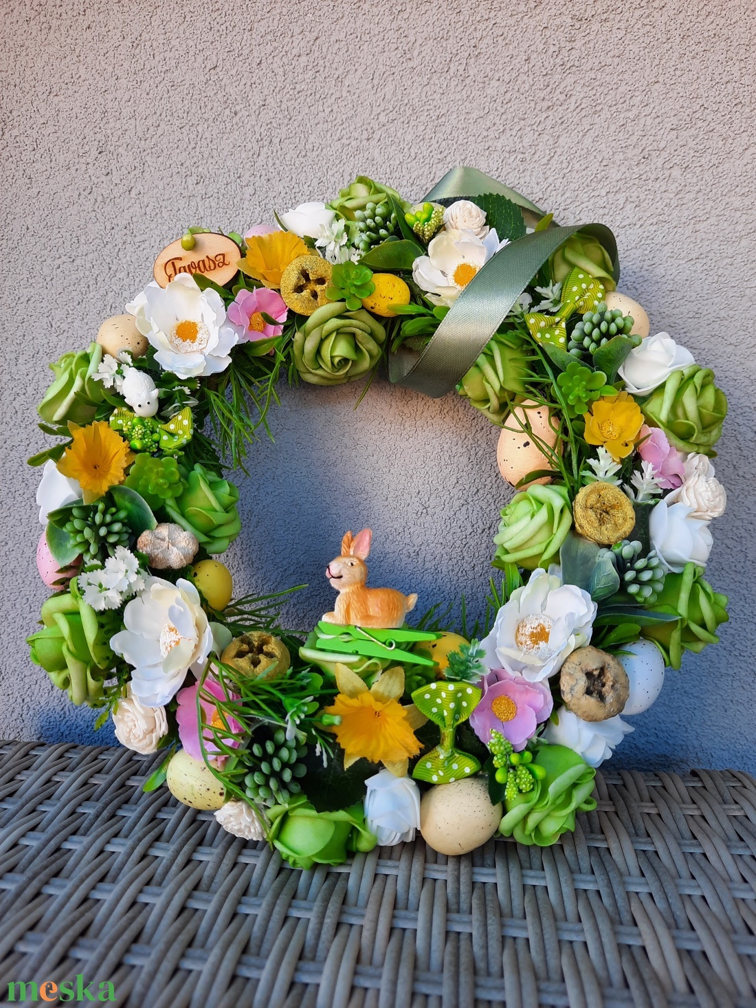 Húsvéti ajtódísz - otthon & életmód - dekoráció - ajtó- és ablak dekoráció - ajtódísz & kopogtató - Meska.hu