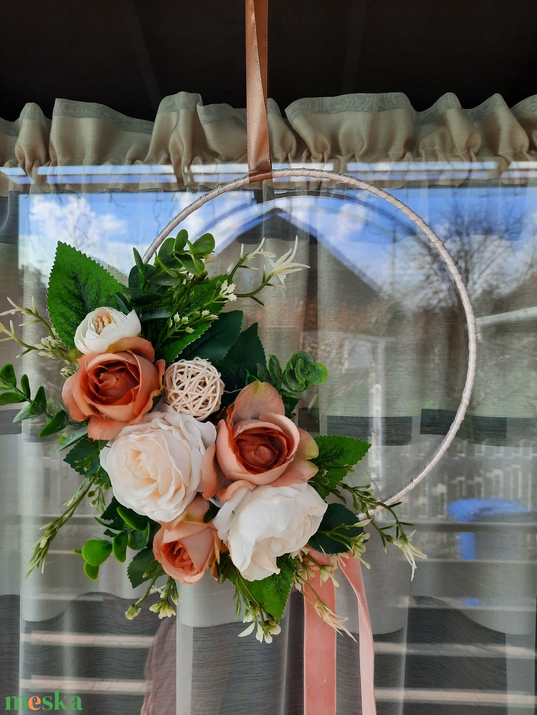 Virágos ajtódísz  - otthon & életmód - dekoráció - ajtó- és ablak dekoráció - ajtódísz & kopogtató - Meska.hu