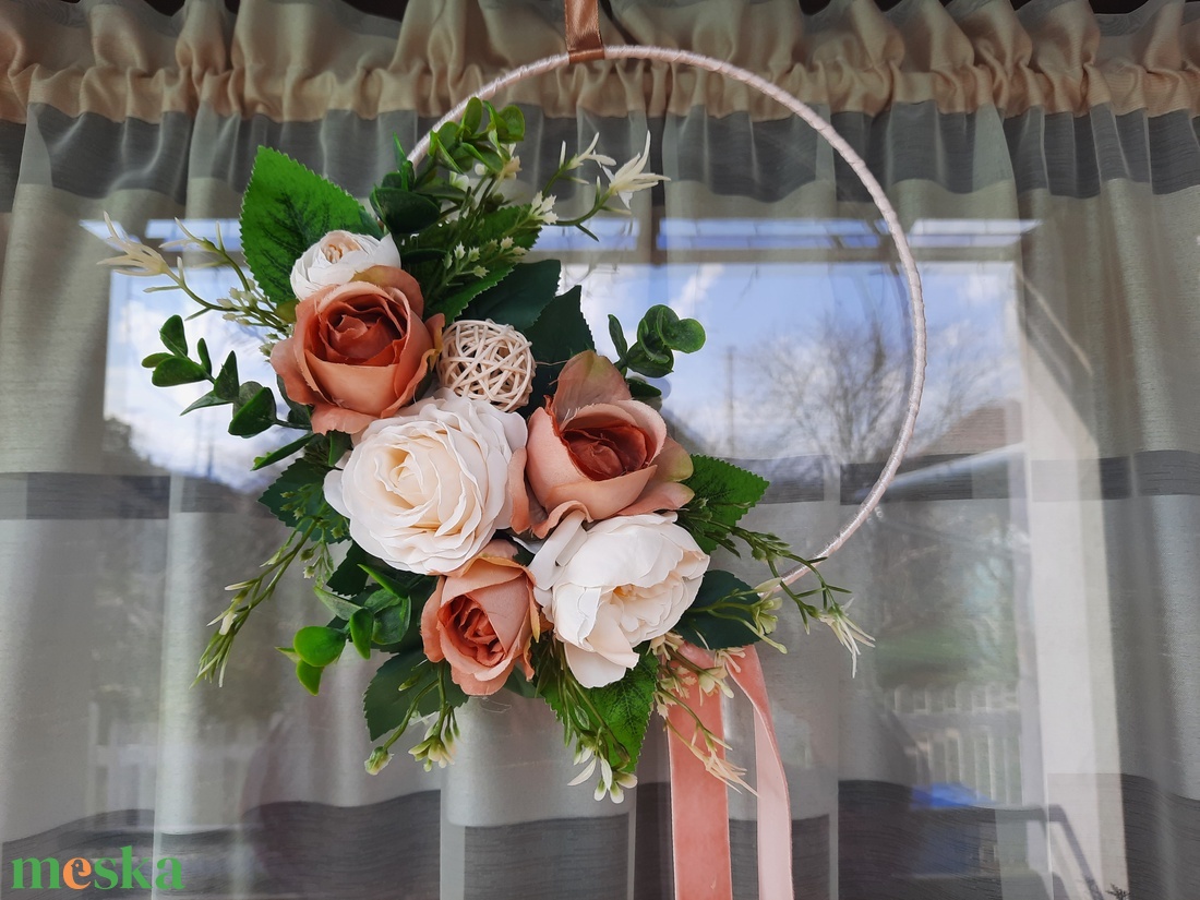 Virágos ajtódísz  - otthon & életmód - dekoráció - ajtó- és ablak dekoráció - ajtódísz & kopogtató - Meska.hu