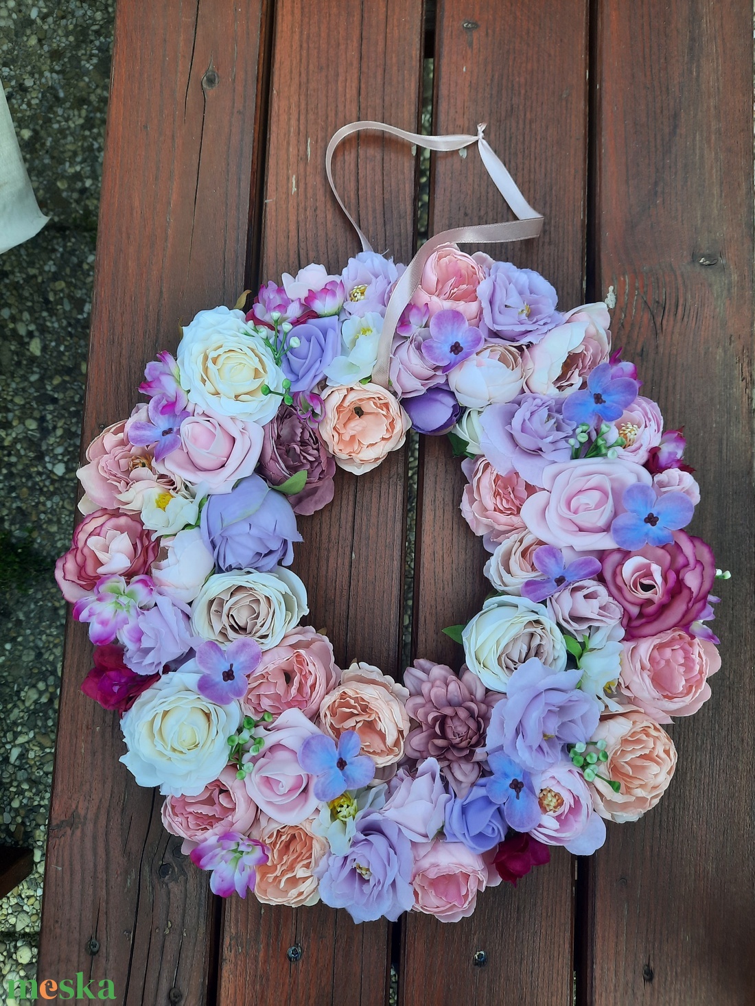 Csupa virág ajtódísz 34cm - otthon & életmód - dekoráció - ajtó- és ablak dekoráció - ajtódísz & kopogtató - Meska.hu