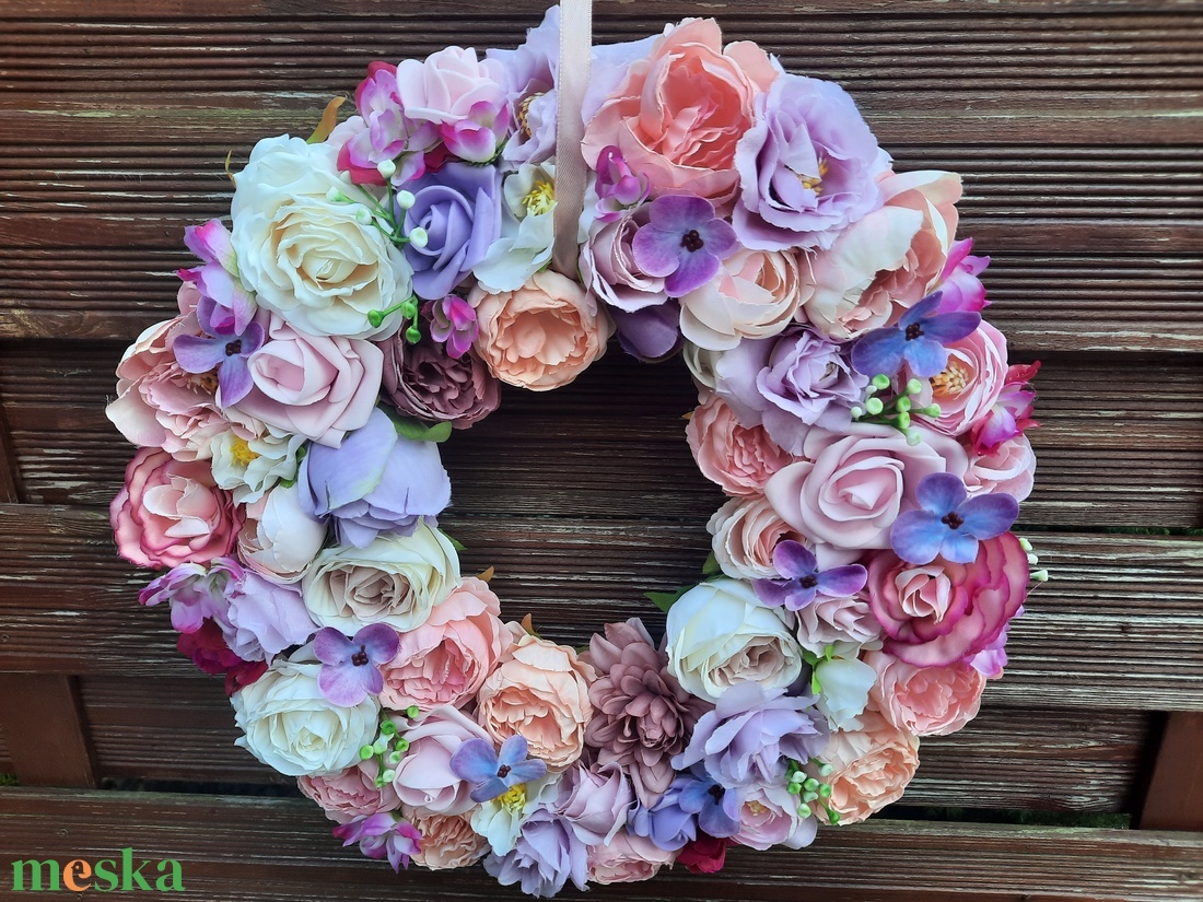 Csupa virág ajtódísz 34cm - otthon & életmód - dekoráció - ajtó- és ablak dekoráció - ajtódísz & kopogtató - Meska.hu