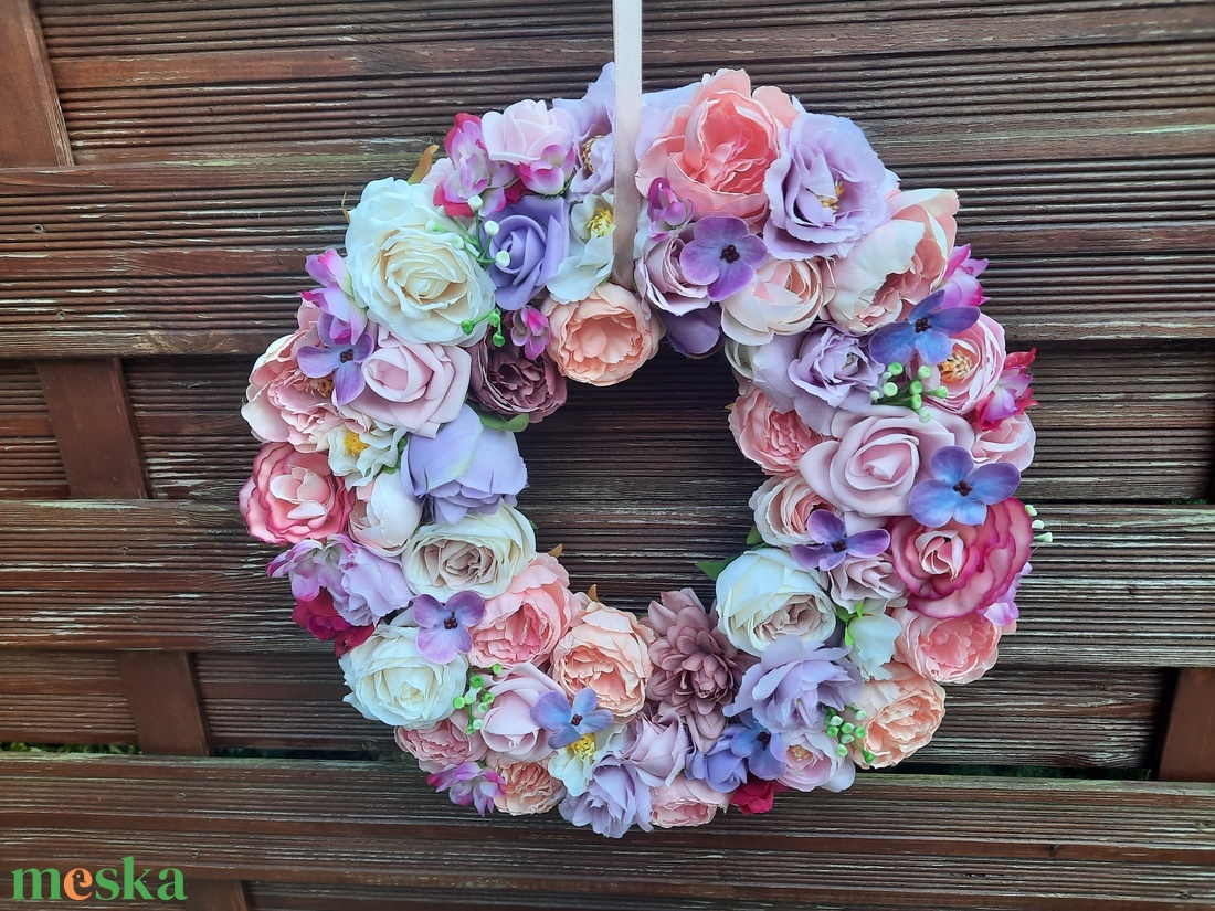 Csupa virág ajtódísz 34cm - otthon & életmód - dekoráció - ajtó- és ablak dekoráció - ajtódísz & kopogtató - Meska.hu