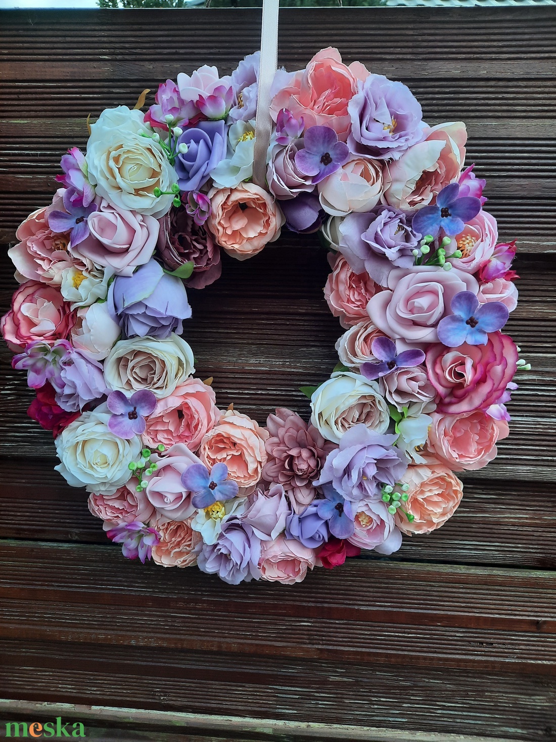 Csupa virág ajtódísz 34cm - otthon & életmód - dekoráció - ajtó- és ablak dekoráció - ajtódísz & kopogtató - Meska.hu