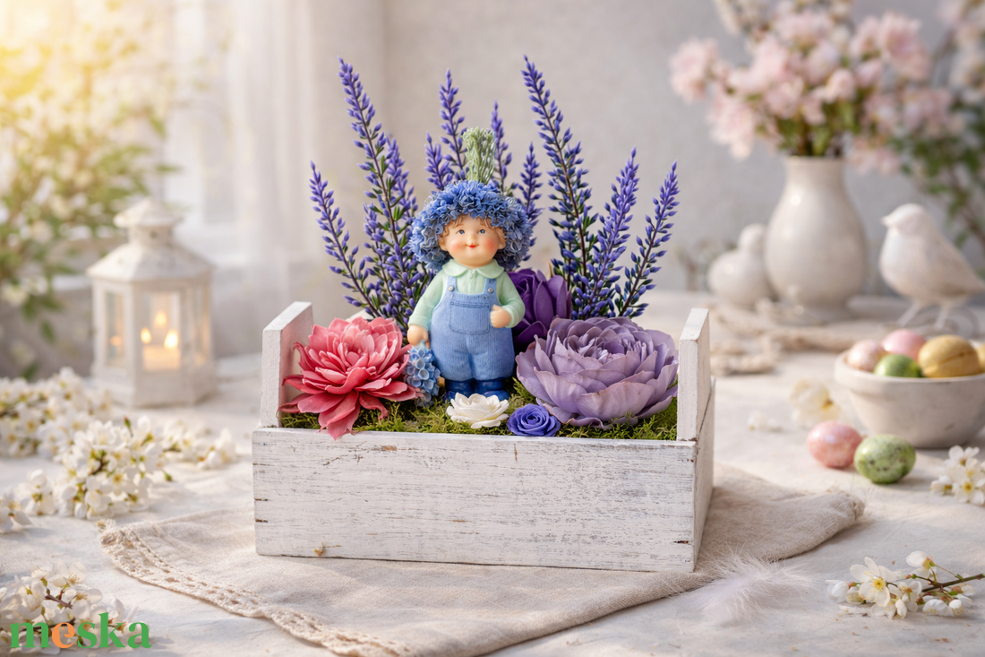 Levendula figurás  asztaldísz  - otthon & életmód - dekoráció - asztal és polc dekoráció - asztaldísz - Meska.hu