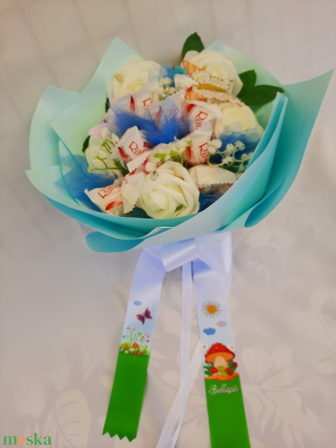 Csokicsokor Raffaelloból - otthon & életmód - virágdekoráció - virágok - virágcsokor - Meska.hu