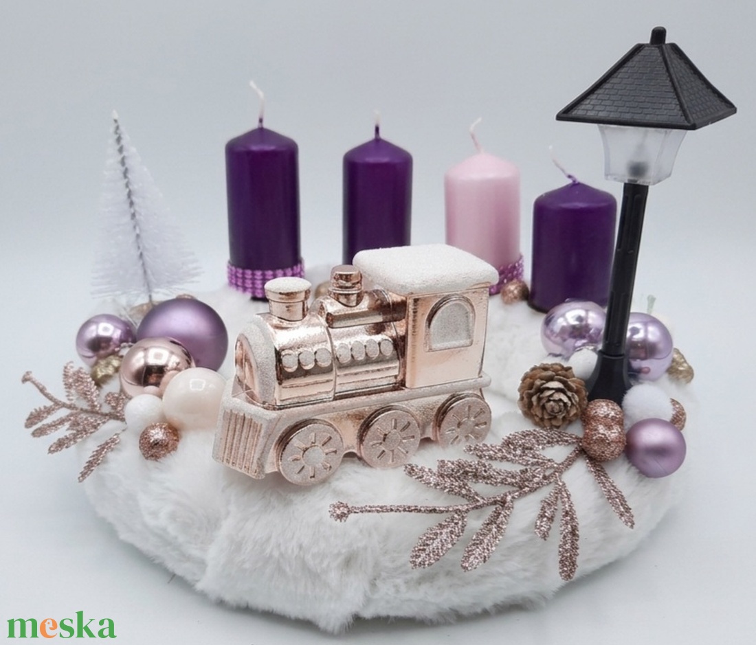 Vonatos adventi koszorú  - karácsony - adventi díszek - adventi koszorú - Meska.hu