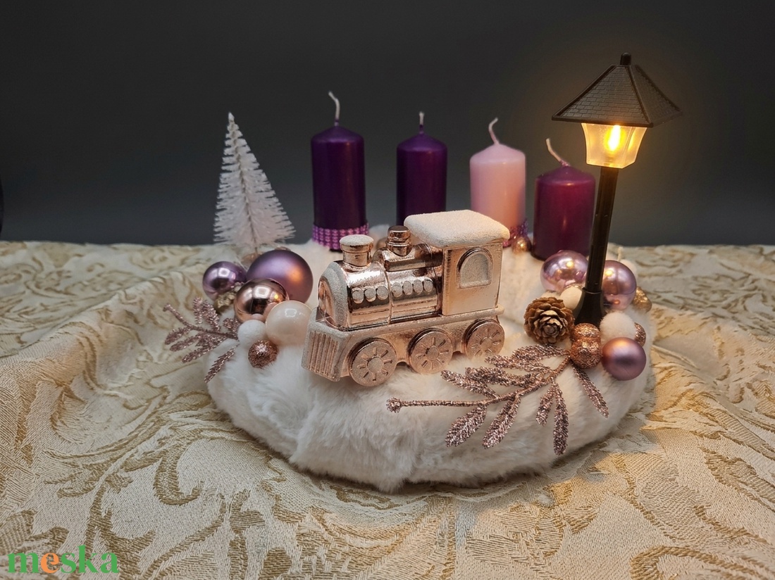 Vonatos adventi koszorú  - karácsony - adventi díszek - adventi koszorú - Meska.hu