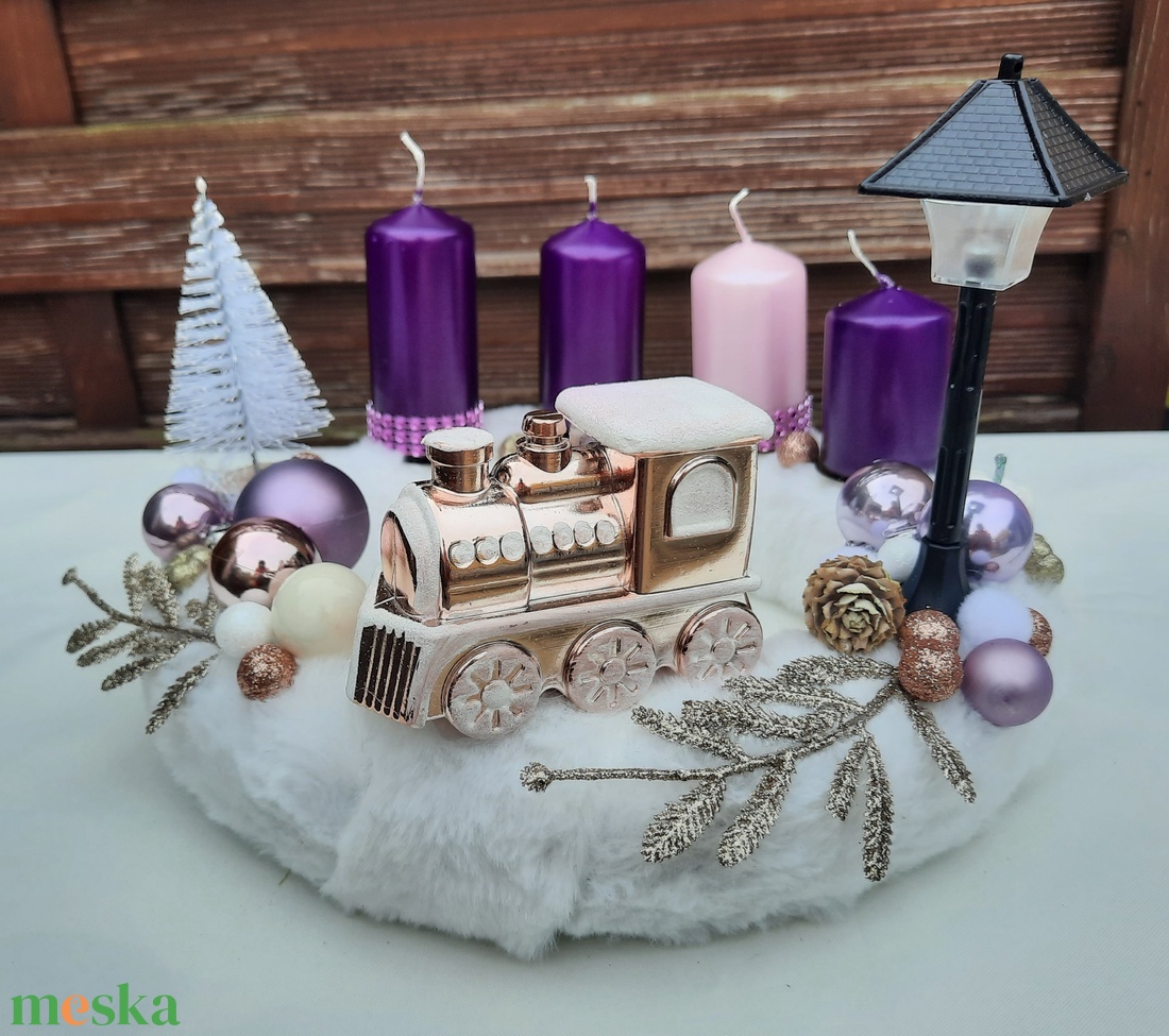 Vonatos adventi koszorú  - karácsony - adventi díszek - adventi koszorú - Meska.hu