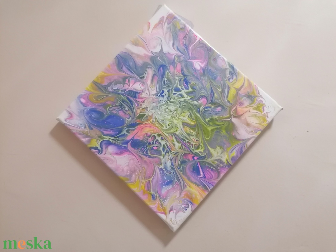 Egyedi Fluid art festmény szivárvány  - művészet - festmény - akril - Meska.hu