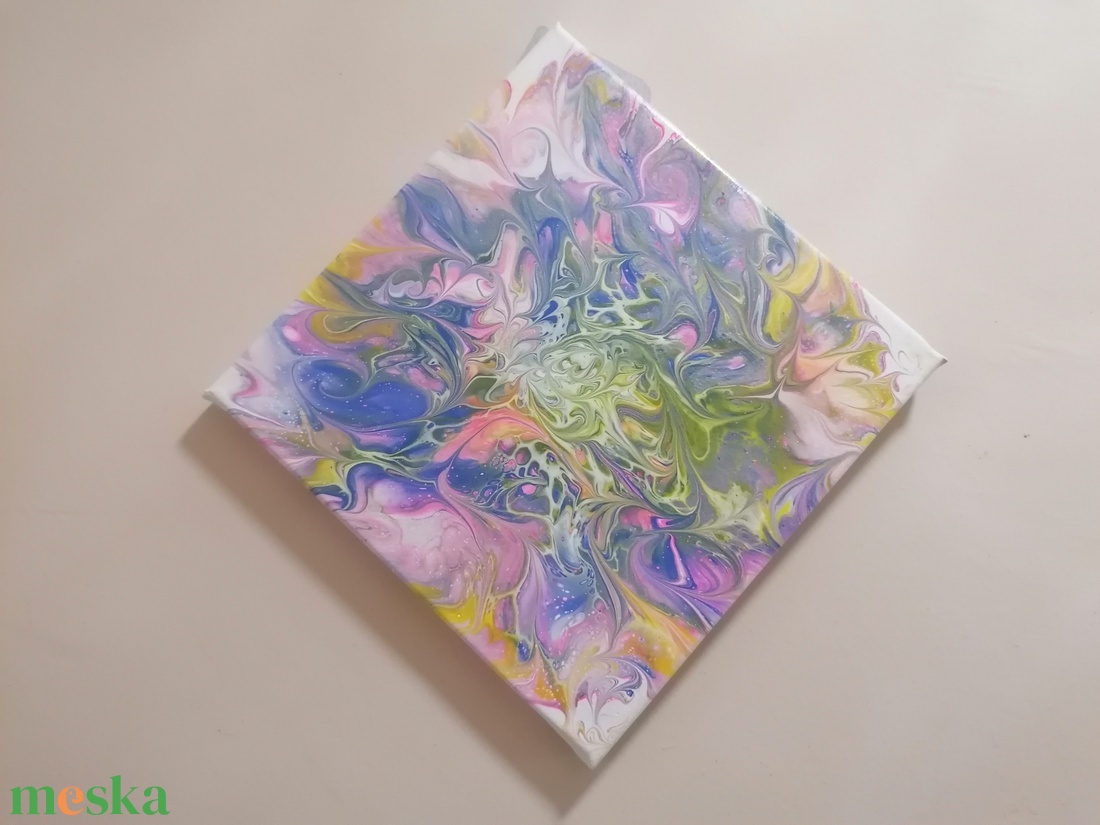 Egyedi Fluid art festmény szivárvány  - művészet - festmény - akril - Meska.hu