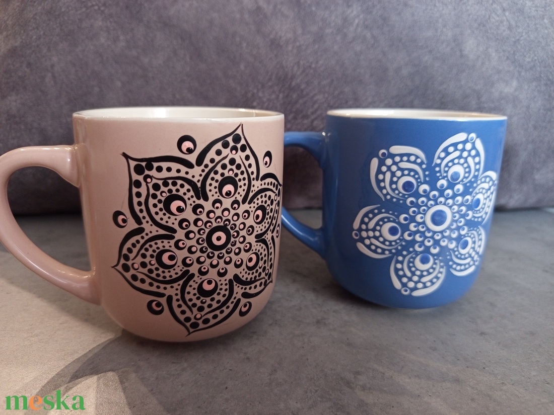 Páros bögre mandala mintás  - otthon & életmód - konyhafelszerelés, tálalás - tálalás - bögre & csésze - Meska.hu