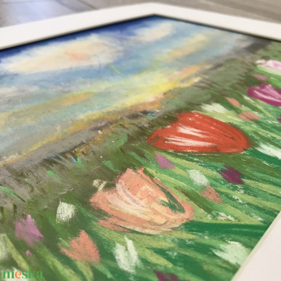 Tulipánföld - 24x30cm - Tulipánföld - művészet - festmény - pasztell - Meska.hu