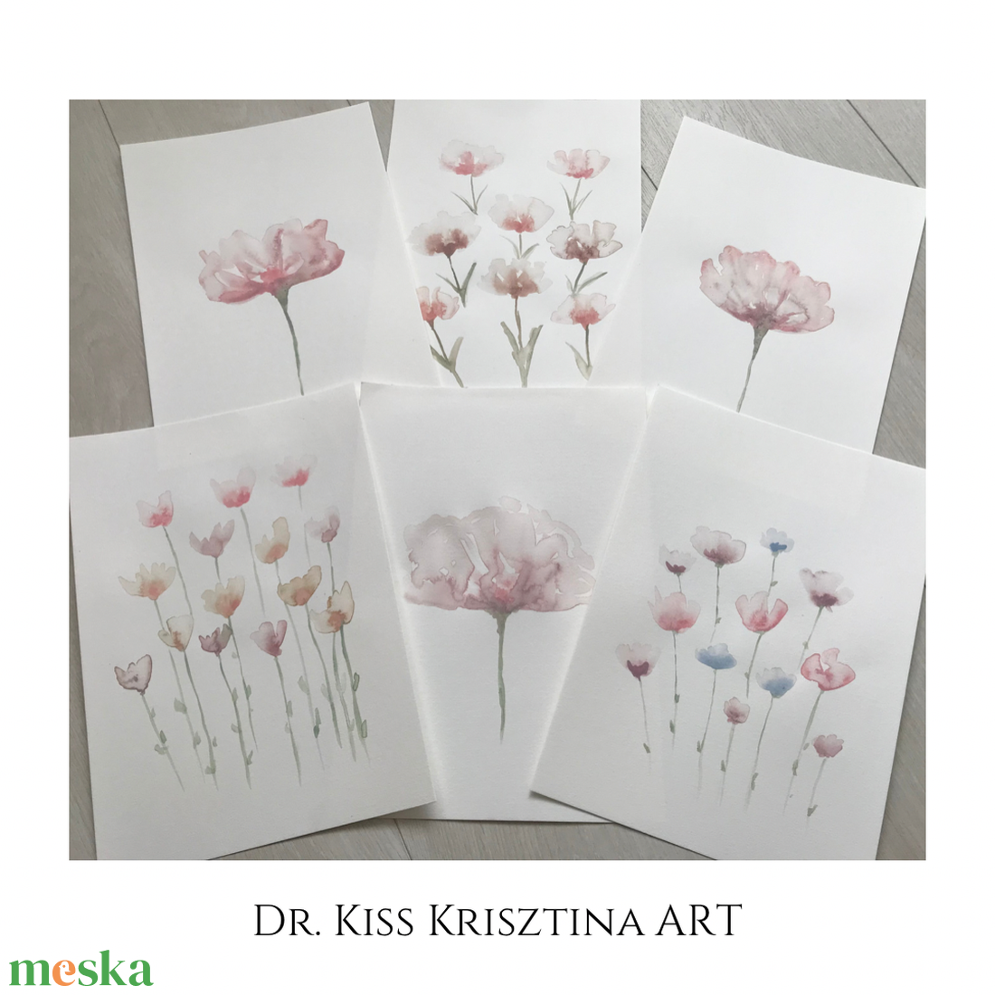 Pasztell színű virágok - Akvarell - 28x38cm - művészet - festmény - akvarell - Meska.hu