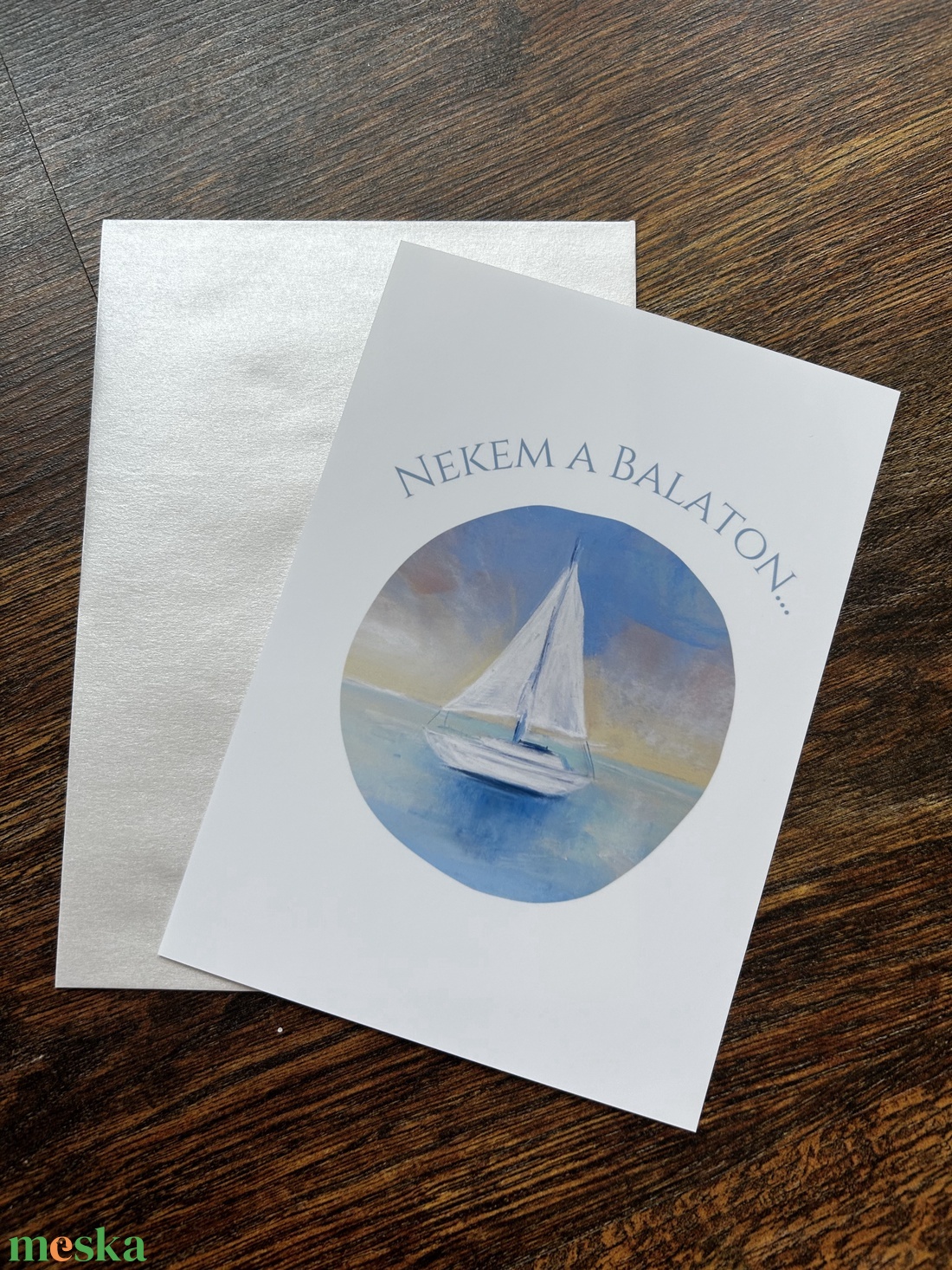 Képeslap - Nekem a Balaton - 13 x 18 cm - borítékkal - otthon & életmód - papír, írószer - ajándékozás kellékei - képeslap, üdvözlőlap - Meska.hu