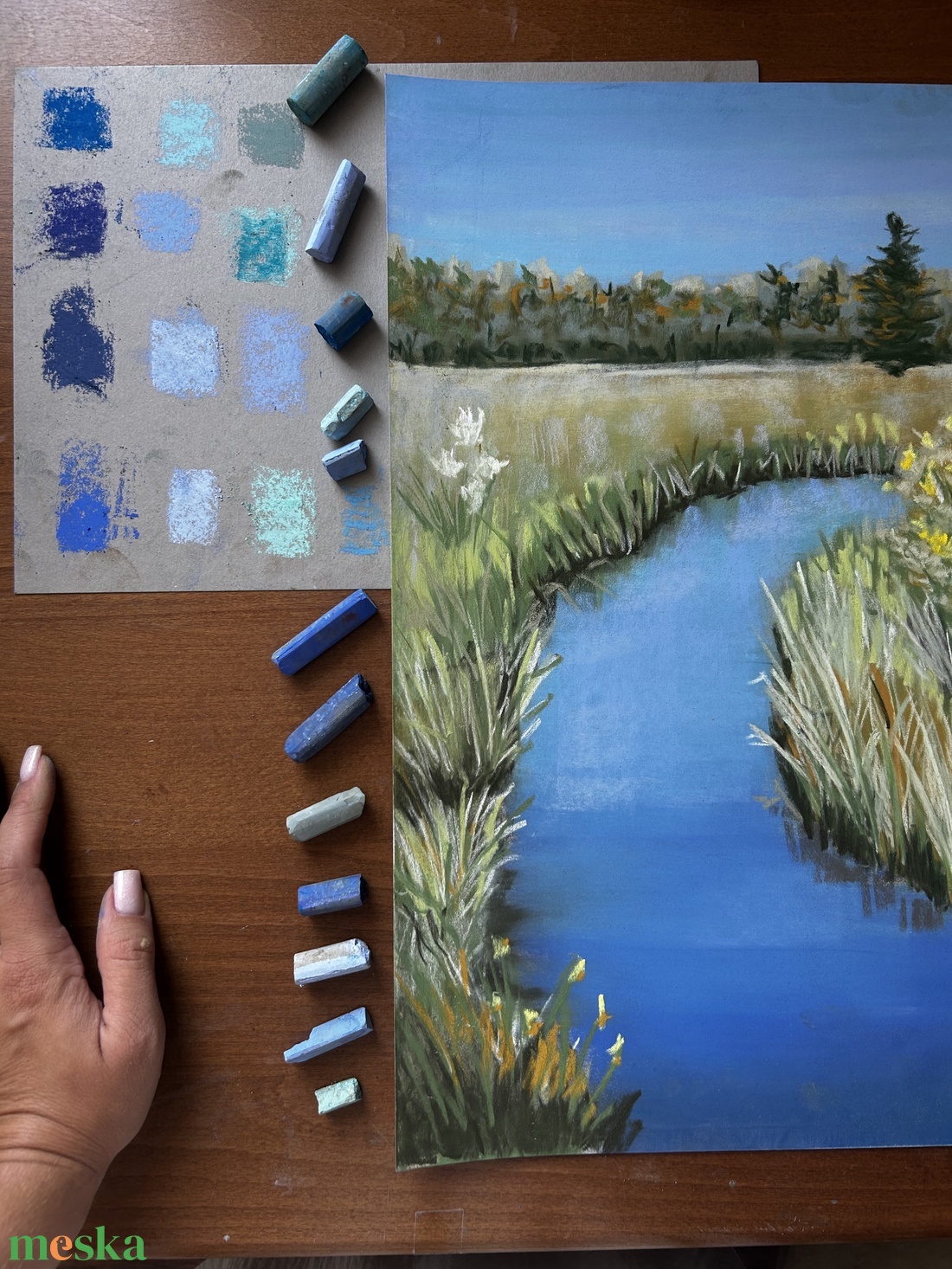 Mesélnek a folyók - A/3 -  Pasztellfestmény  - művészet - festmény - pasztell - Meska.hu Mesélnek a folyók - A/3 -  Pasztellfestmény  - művészet - festmény - pasztell - Meska.hu